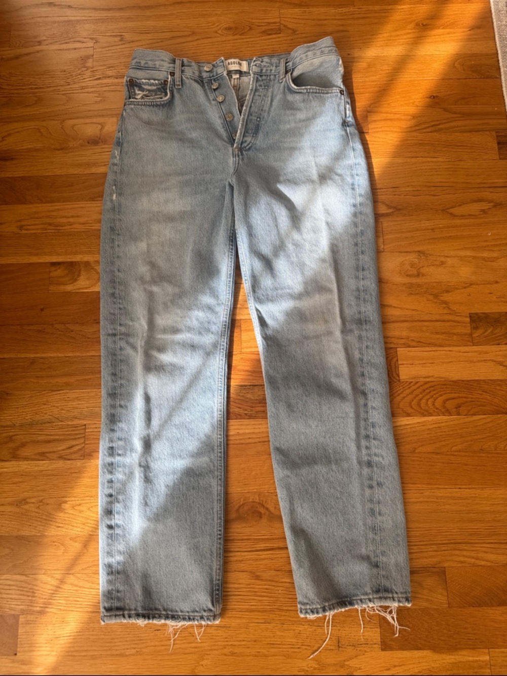 Agolde Light Blue High-Rise Wide Leg Jeans